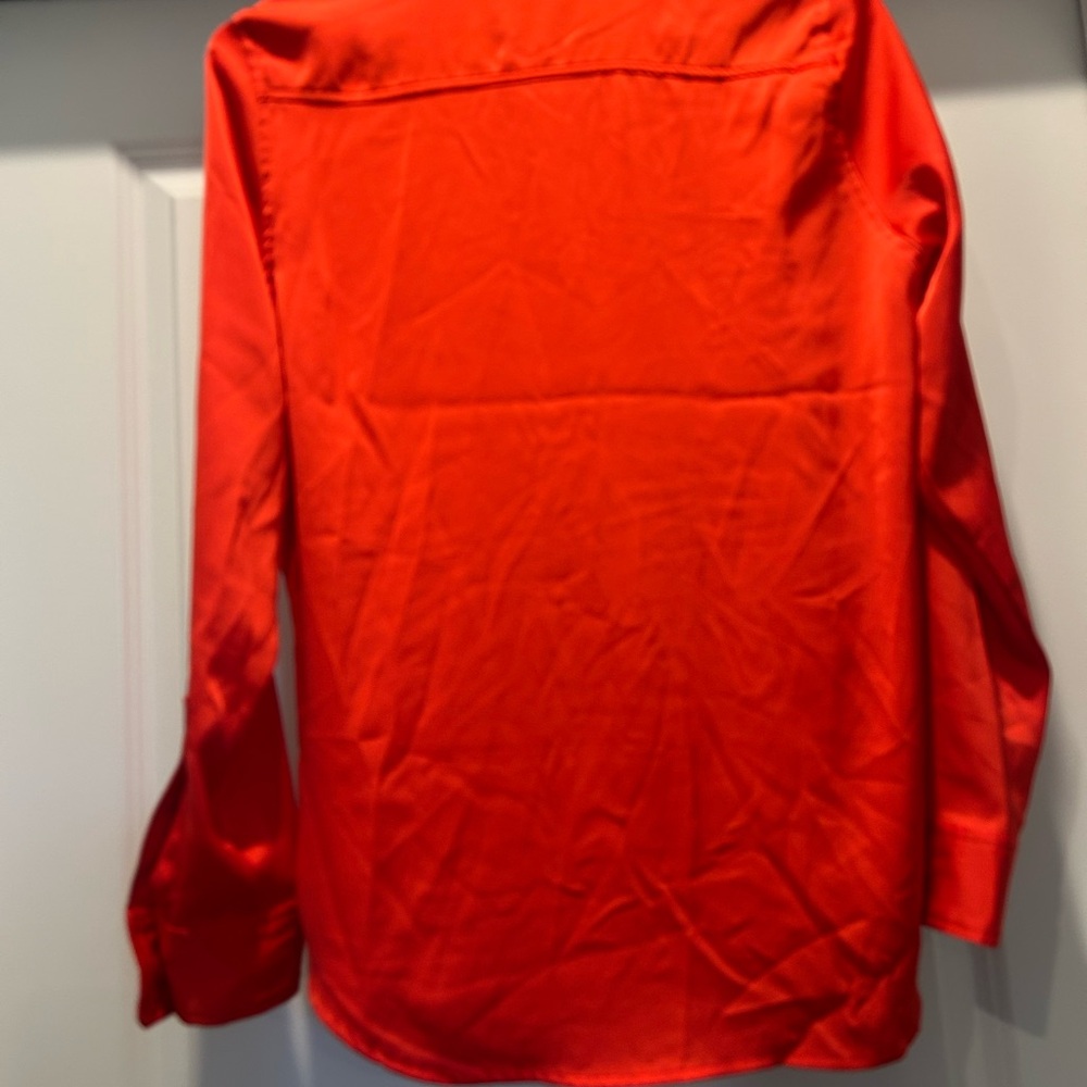 Vibrant Red Woman’s Casual Button Down Shirt